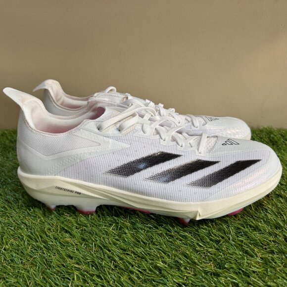 Adidas Baseball Cleats Adizero Electric+ TPU White Pink IF8488 Mens Size 12 NEW - Picture 3 of 9